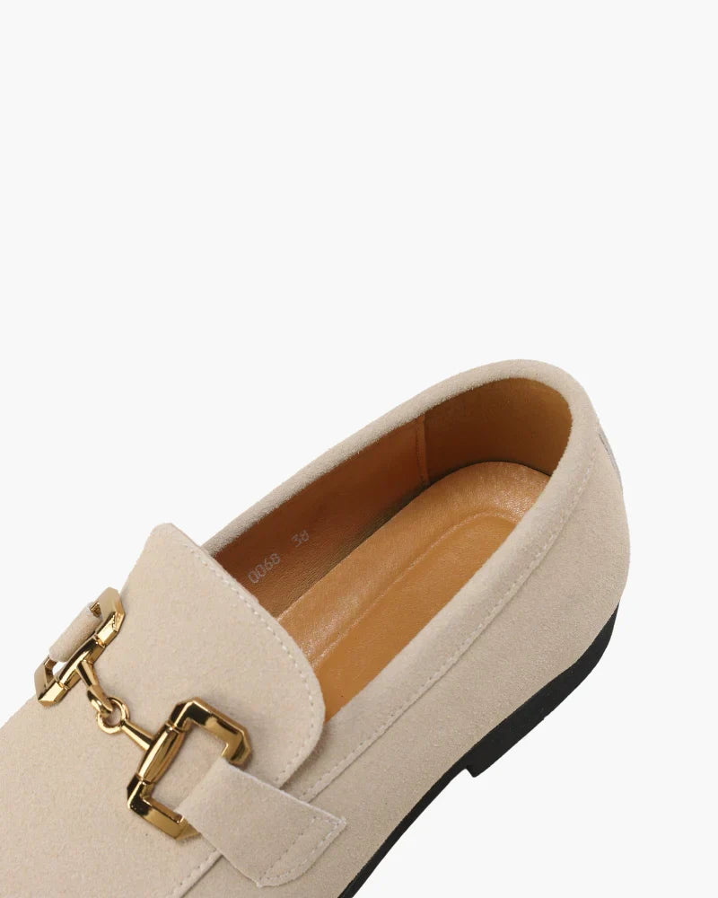 Boris | Gold Bit Suede Loafers