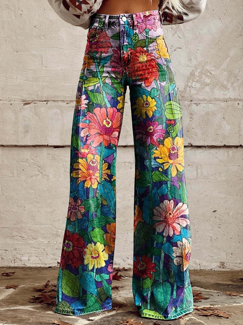Lieke | Printed Wide Leg Jeans