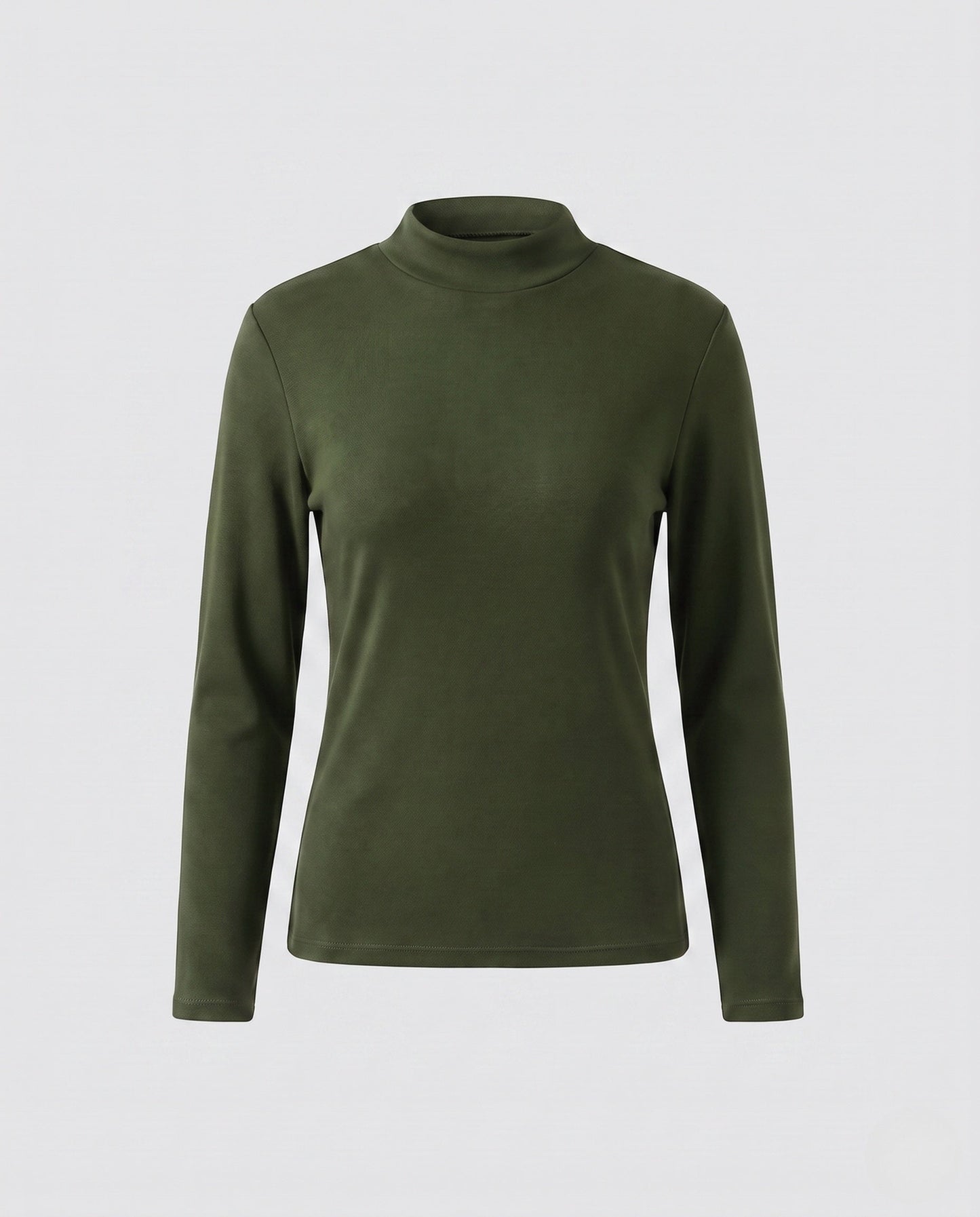 Women's Fitted Mock Neck Long Sleeve T Shirt