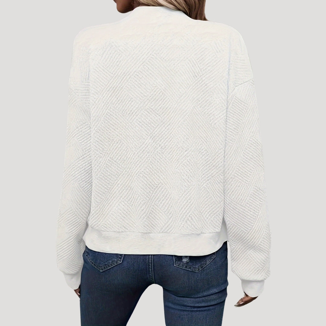 Grey lightweight bomber jacket with front zip, ribbed cuffs and relaxed loose fit