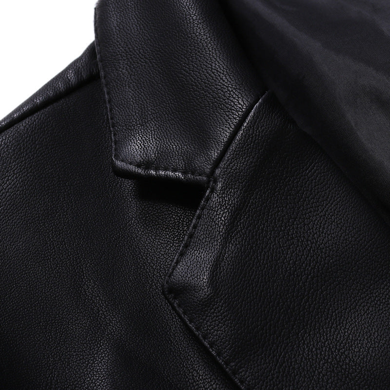 Men's Faux Leather Blazer