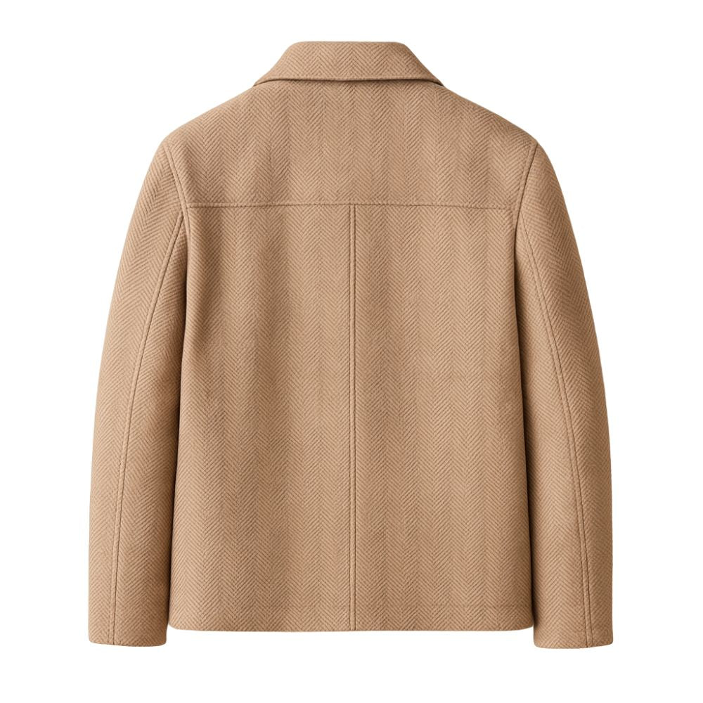 Men's Herringbone Wool Chore Coat for Smart Casual Style