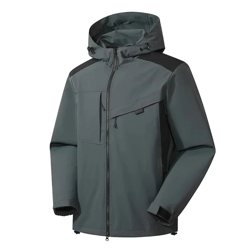 Men's Hooded Padded Winter Coat in Grey