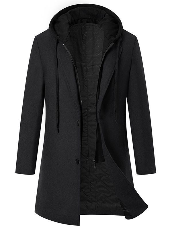 Men's Hooded Winter Coat in Black