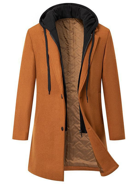Men's Hooded Winter Coat in Camel