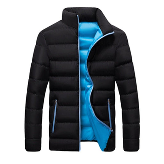Men's Quilted Winter Coat in Blue