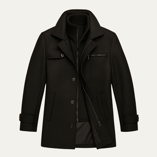 Men's Tailored Wool Overcoat for Smart Winter Style