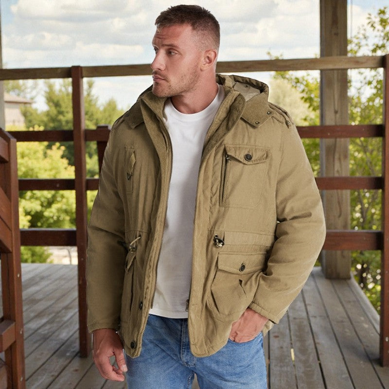 Men's Warm Fleece Lined Hooded Parka
