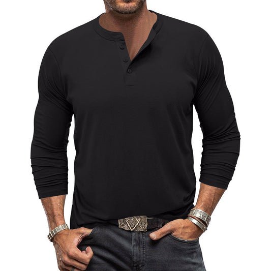 Men's Long Sleeve Henley T Shirt