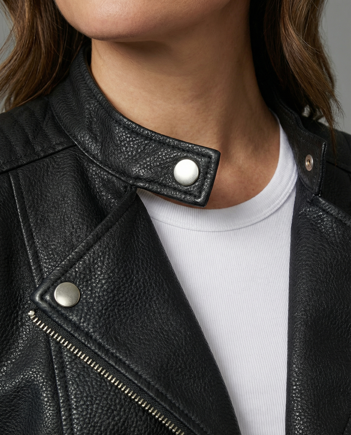 Women's Biker Faux Leather Jacket