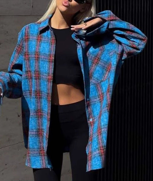 Women's Boyfriend Check Flannel Shirt