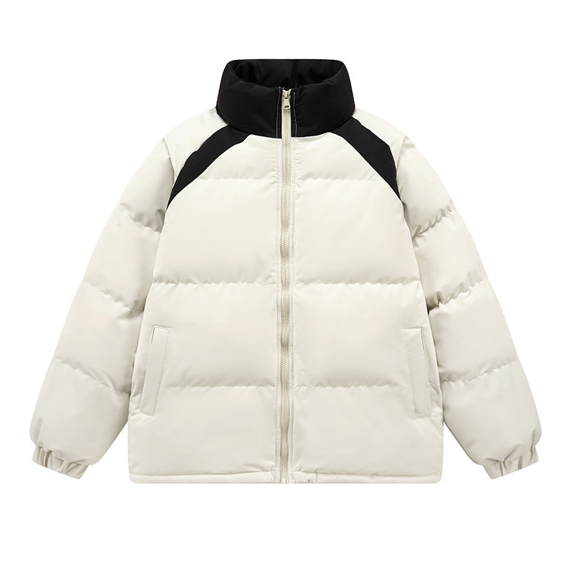 Women's Colour Block Winter Jacket in Cream