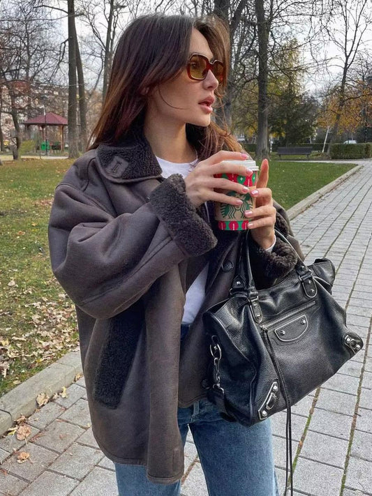 Women's Faux Shearling Lined Jacket