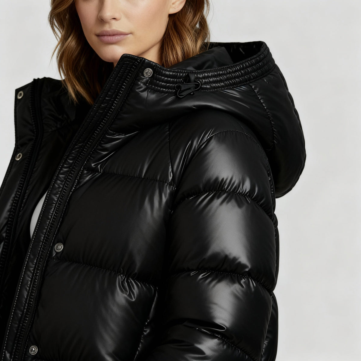 Women's Glossy Long Puffer Winter Jacket