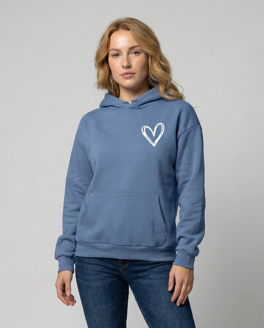 Women's Heart Print Hoodie