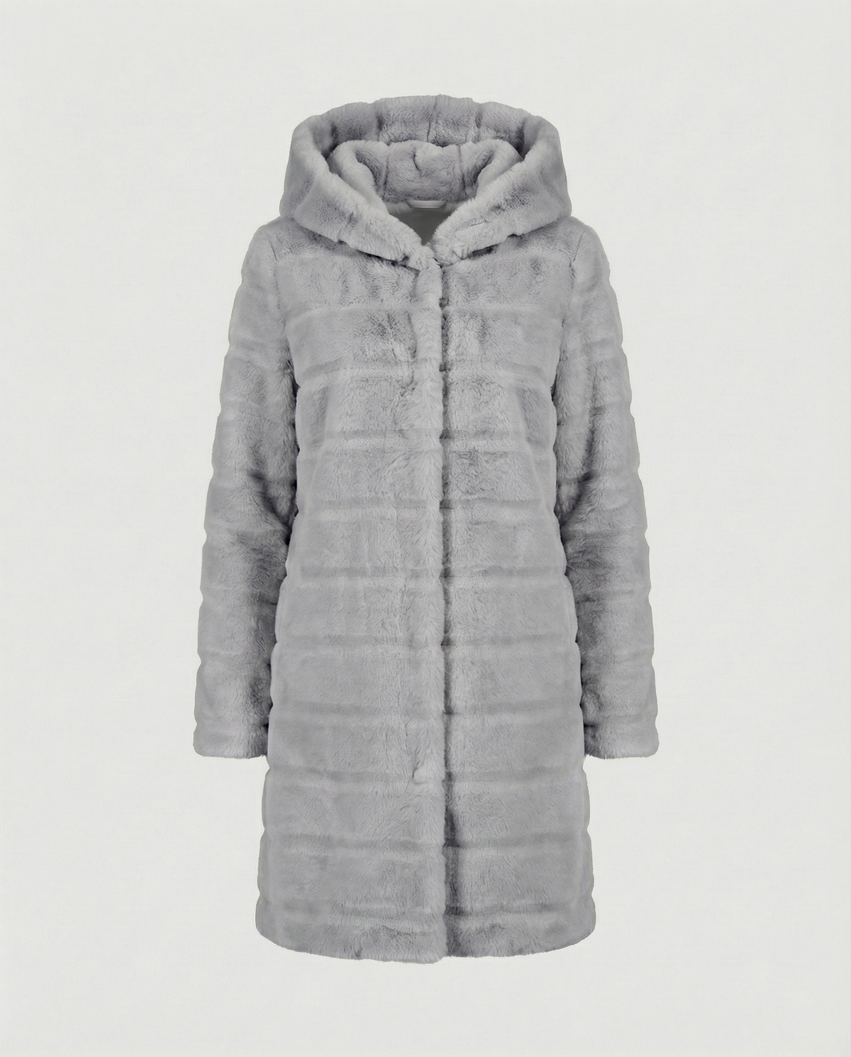 Women's Hooded Faux Fur Winter Jacket in Grey