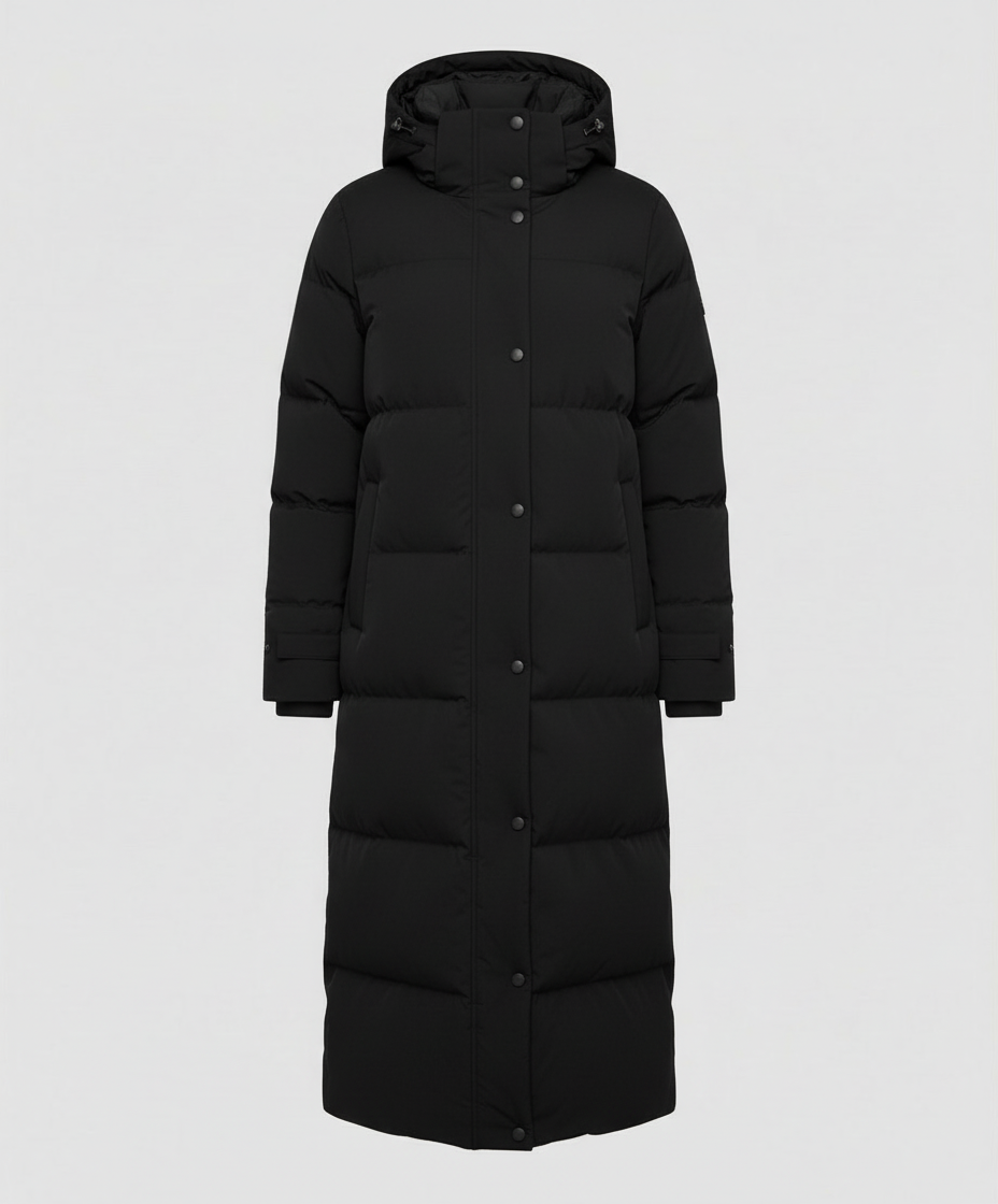 Women's Hooded Padded Coat in Black