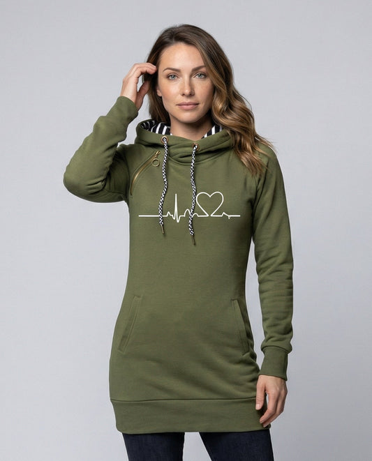 Women's Longline Printed Hoodie