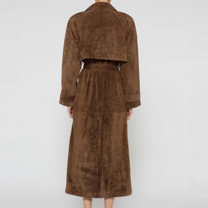 Women's Longline Suede Coat