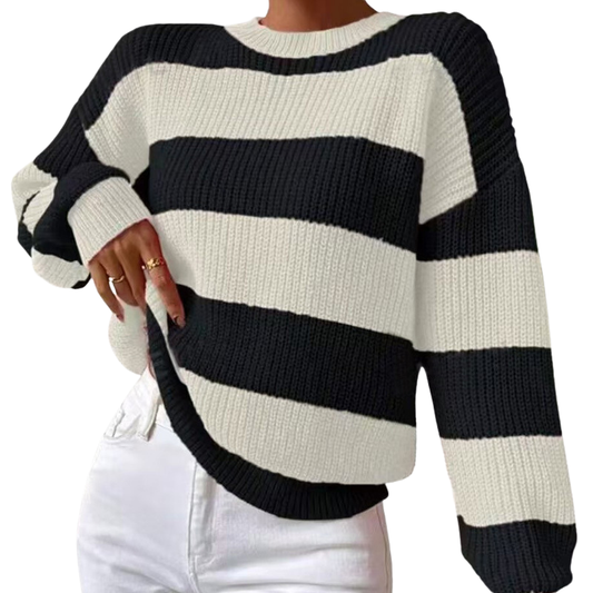 Women's Striped Oversized Sweater in Multicolour 2