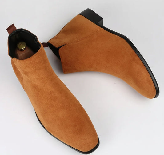Men's suede winter Chelsea boots
