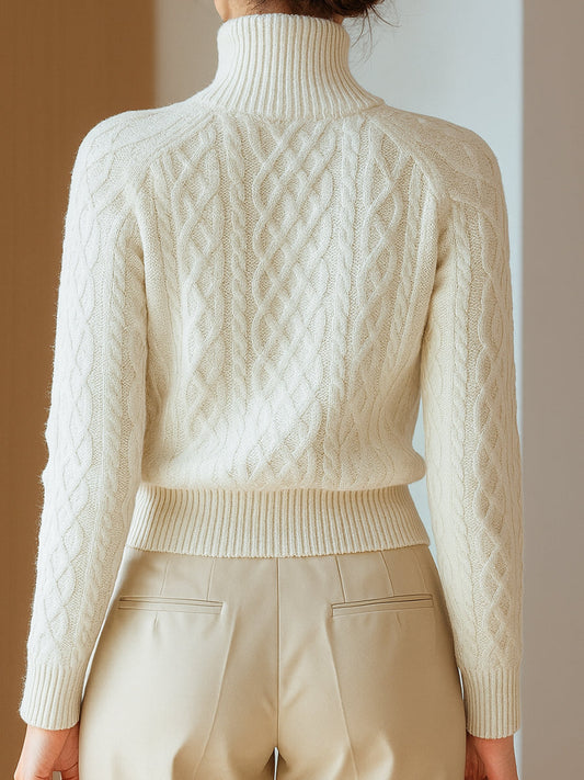 Floor | Cable Knit Zip Cardigan