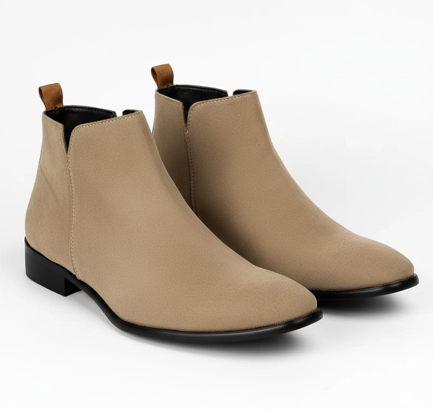 Men's suede winter Chelsea boots in beige