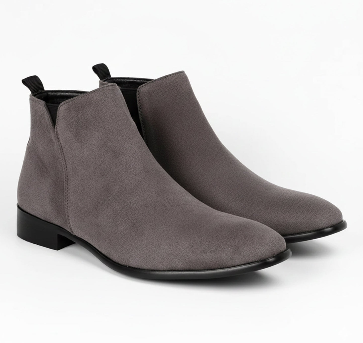 Men's suede winter Chelsea boots in grey