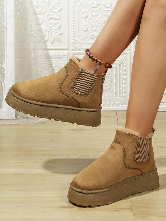 Platform Chelsea snow boots in caramel