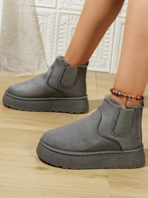 Platform Chelsea snow boots in grey