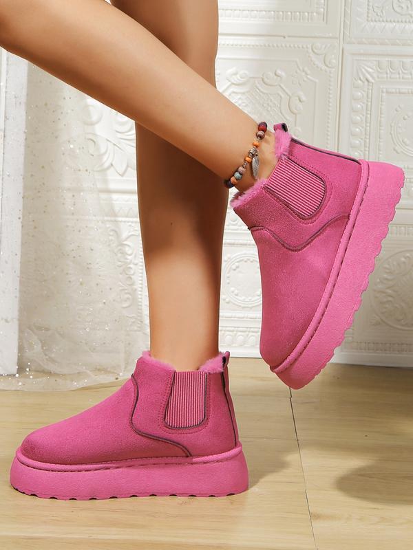 Platform Chelsea snow boots in hot pink