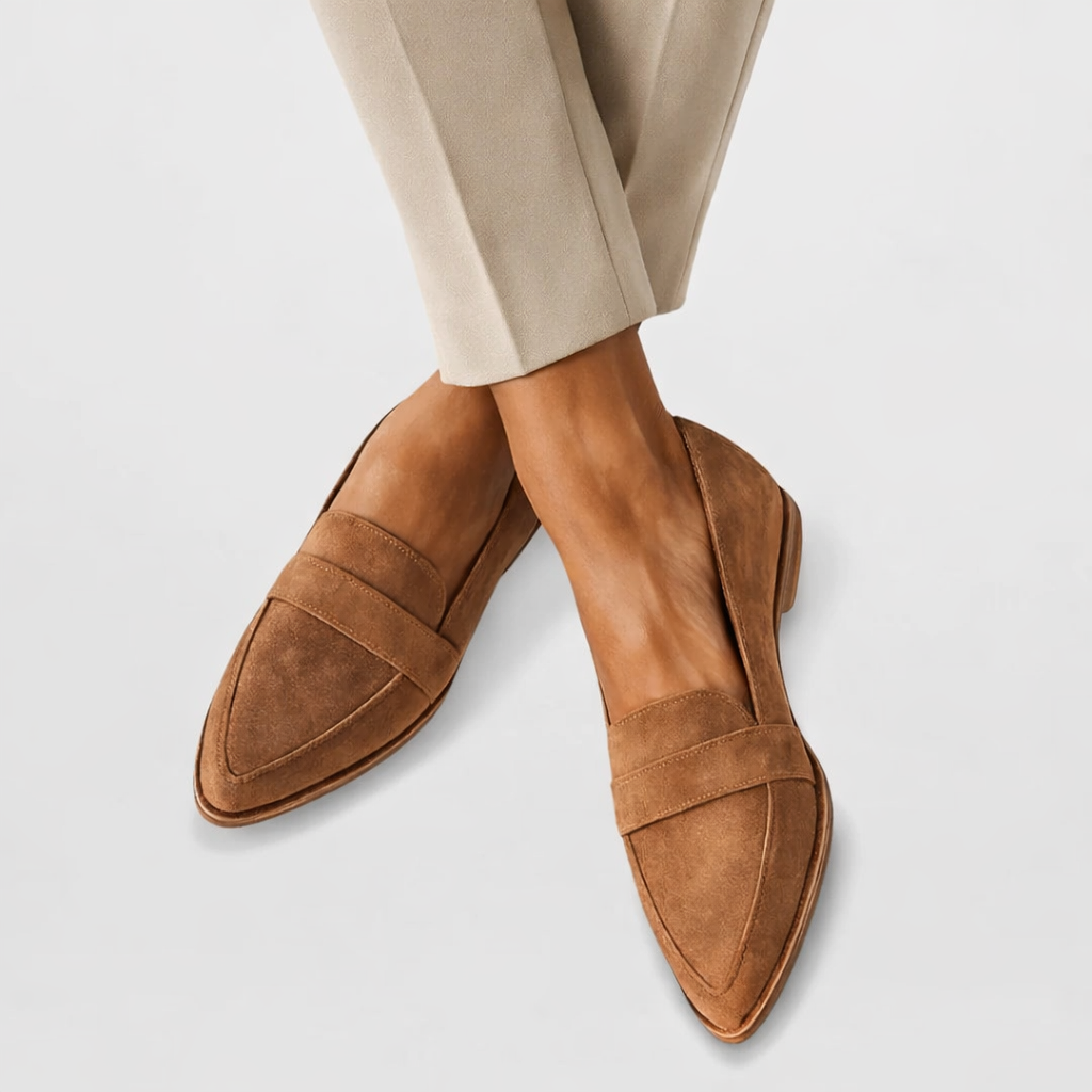 Isla | Pointed Suede Loafers