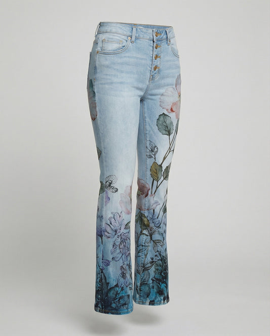 Mila | Floral Flared Jeans