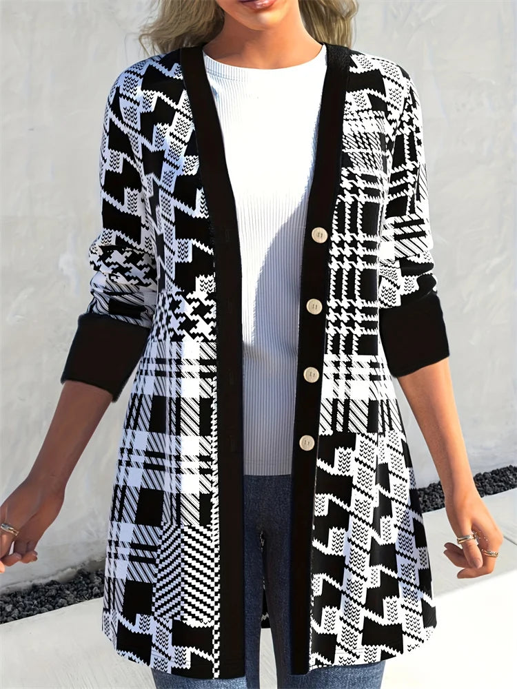 Leona | Geo Print Cardigan