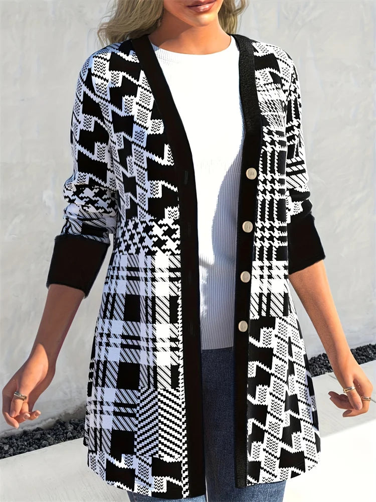 Leona | Geo Print Cardigan