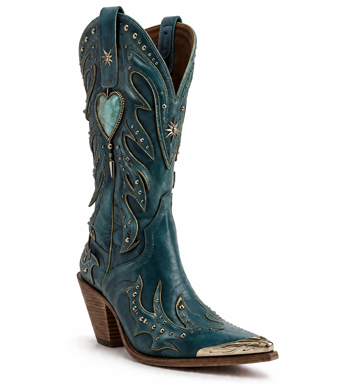 Teal | Sculpted Heart Western Boot