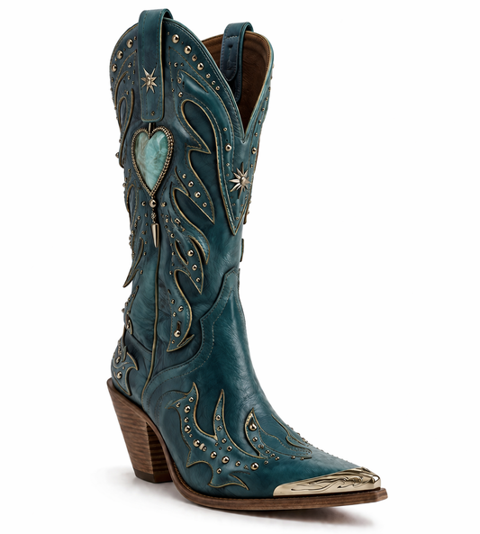 Teal | Sculpted Heart Western Boot