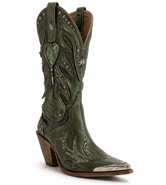 Olive | Sculpted Heart Western Boot