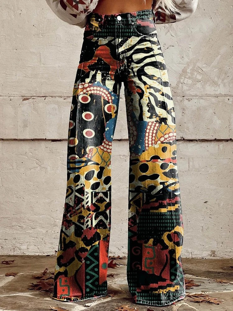 Lieke | Printed Wide Leg Jeans