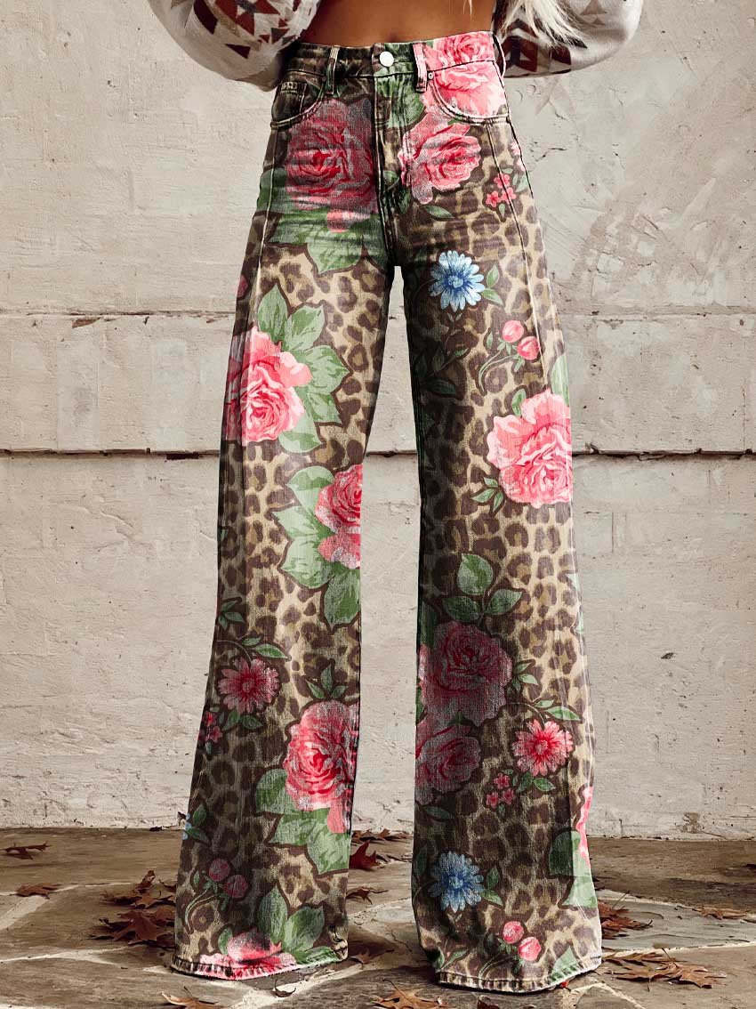 Lieke | Printed Wide Leg Jeans