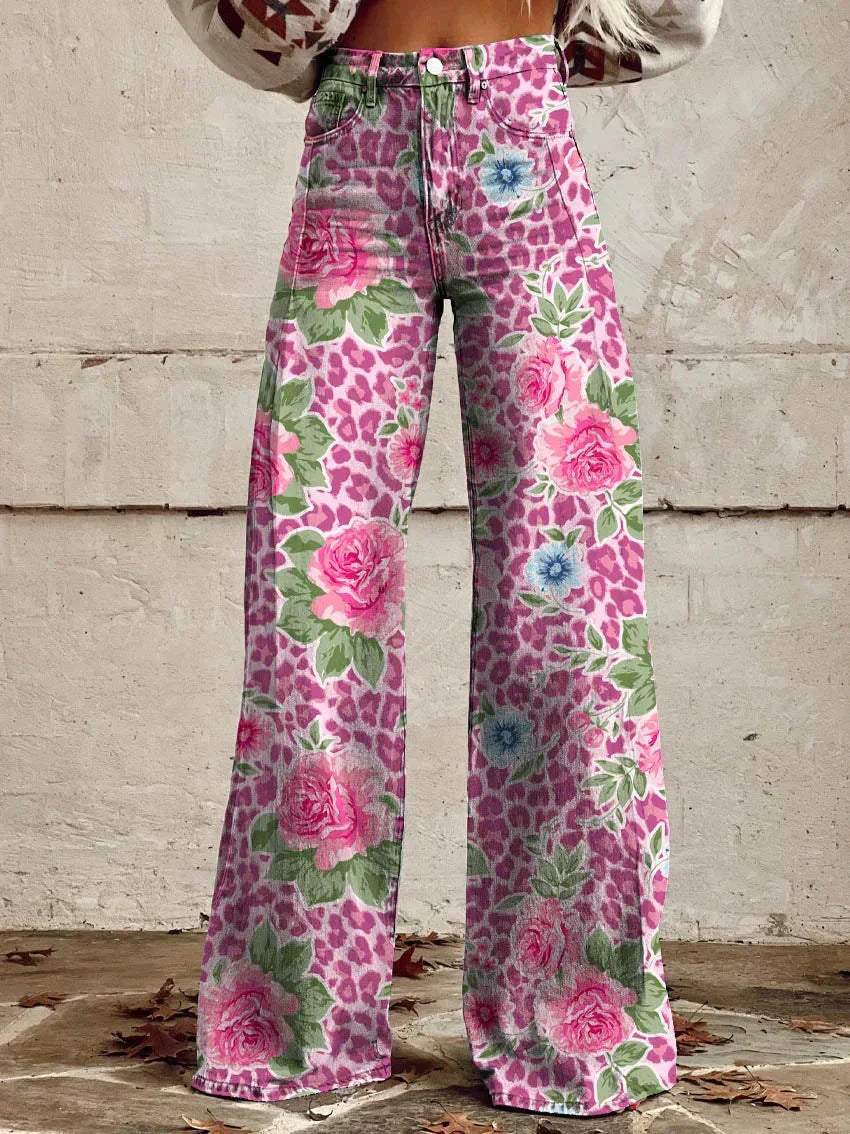 Lieke | Printed Wide Leg Jeans