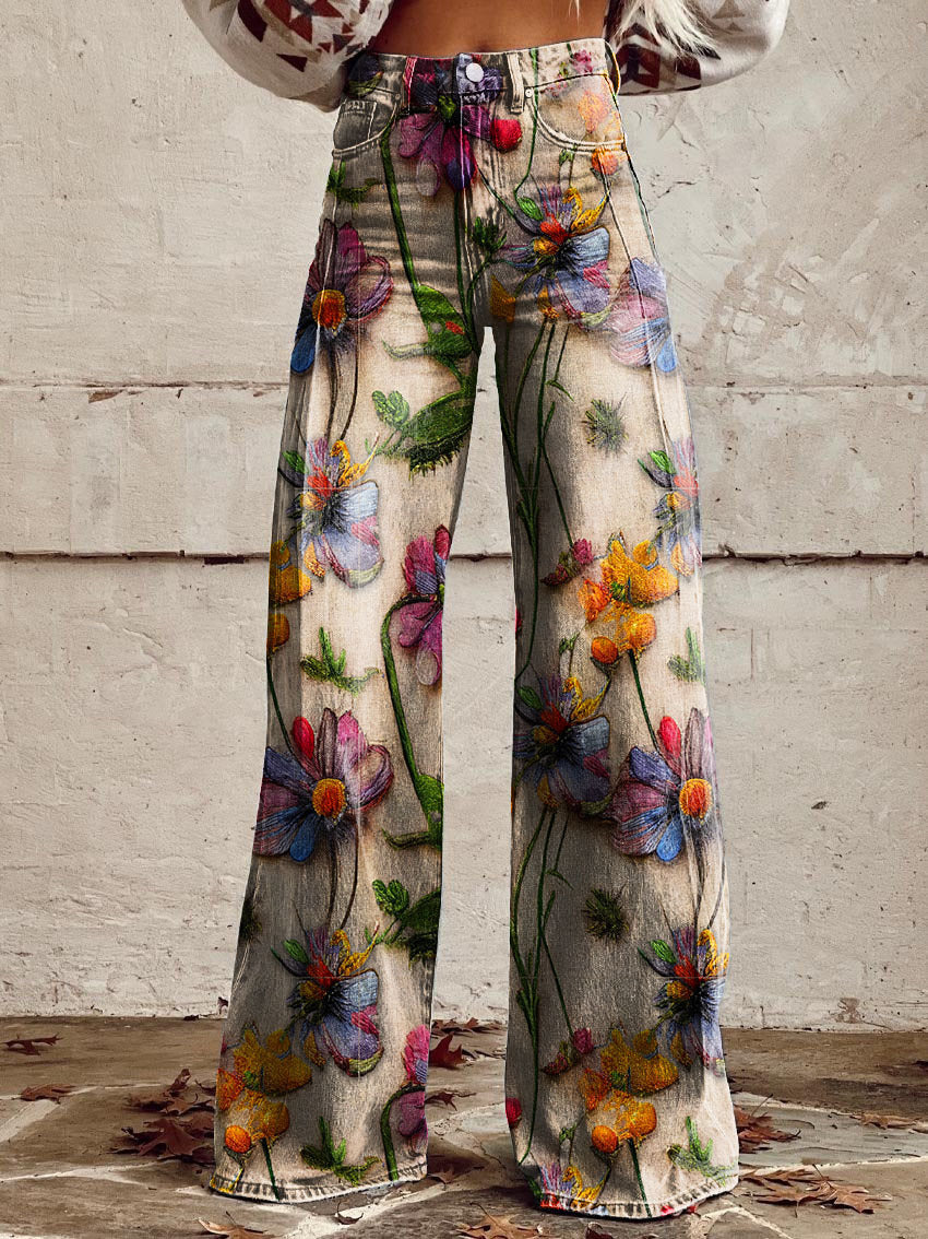 Lieke | Printed Wide Leg Jeans