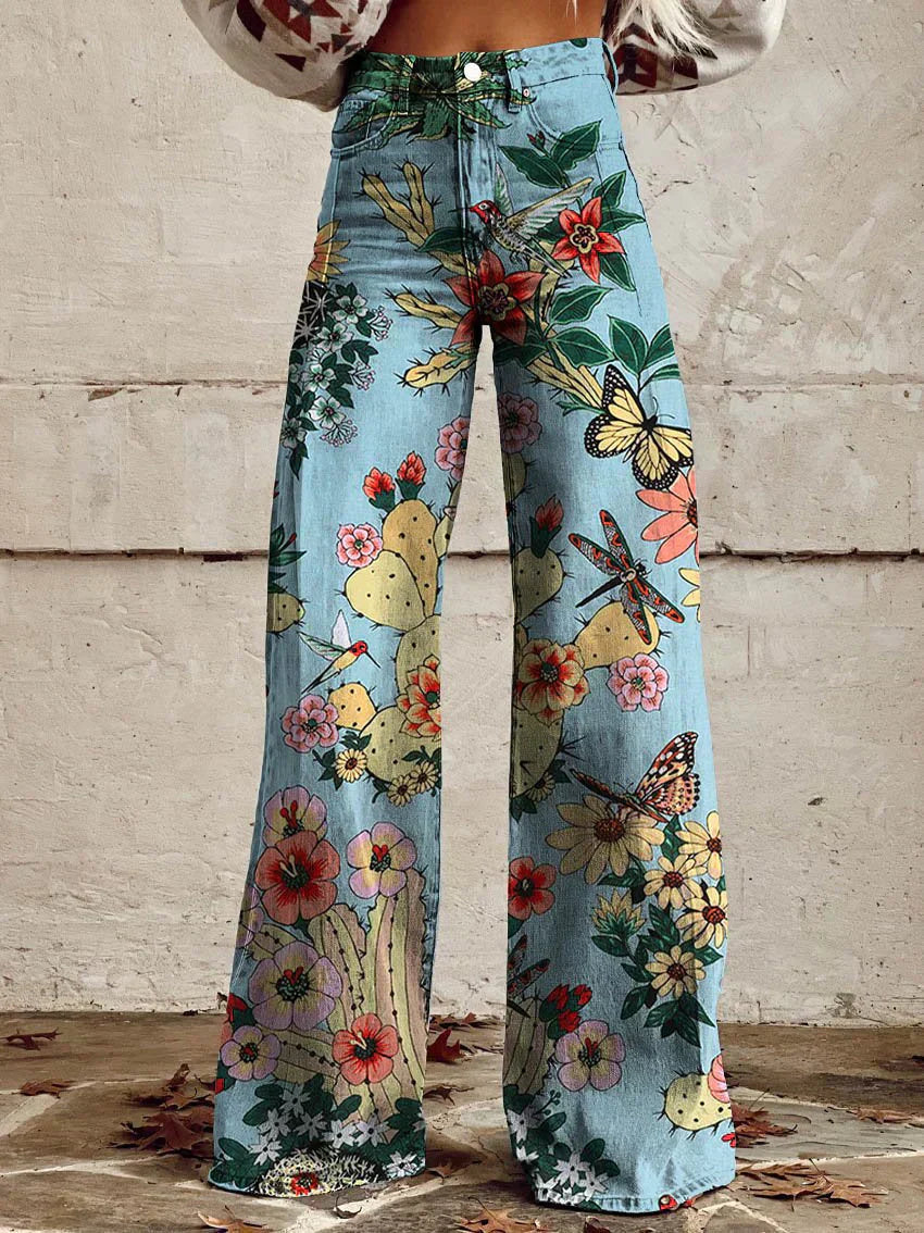 Lieke | Printed Wide Leg Jeans