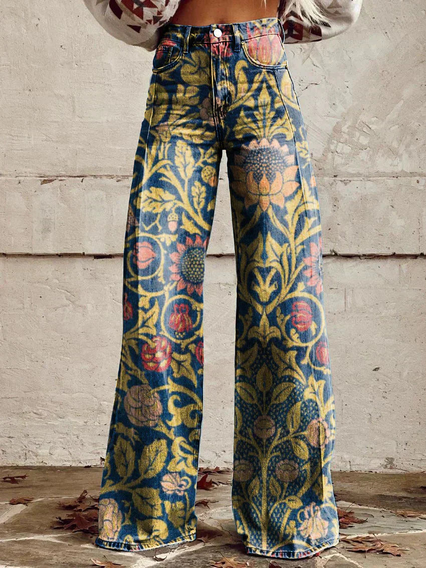 Lieke | Printed Wide Leg Jeans