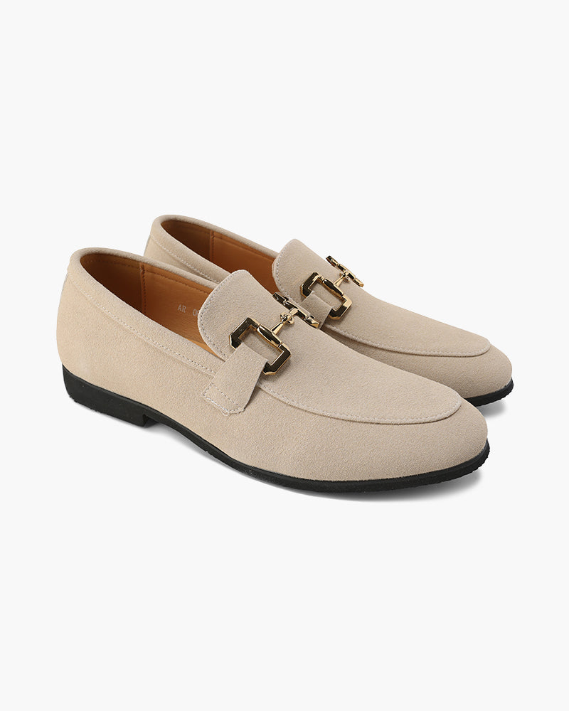 Boris | Gold Bit Suede Loafers