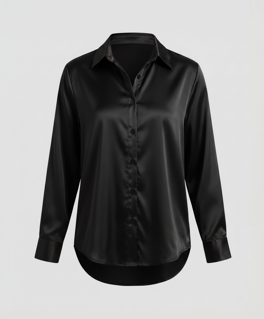 Women's Satin Long Sleeve Blouse