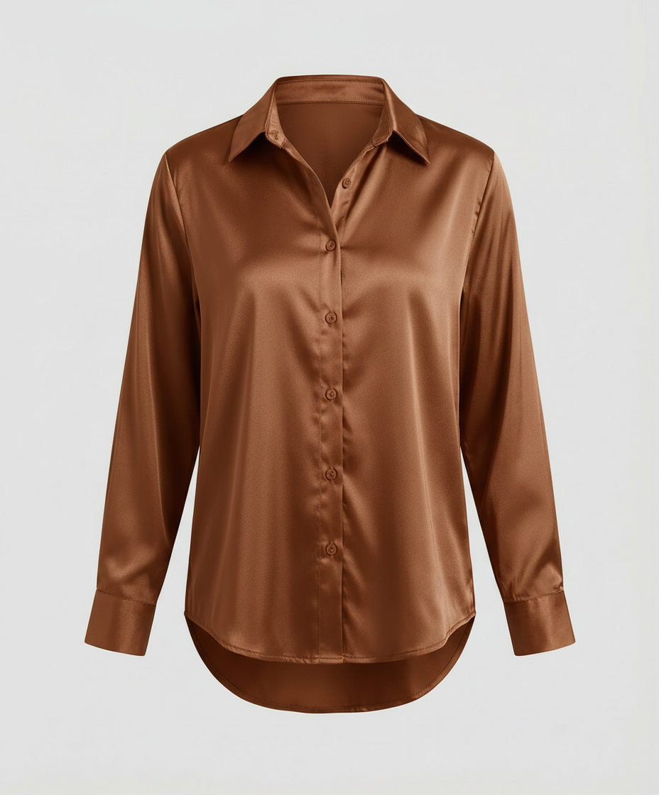 Women's Satin Long Sleeve Blouse