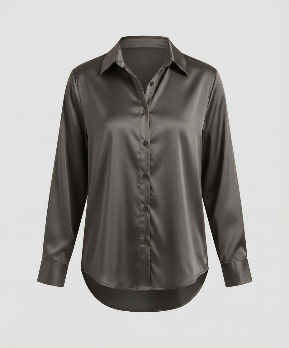 Women's Satin Long Sleeve Blouse