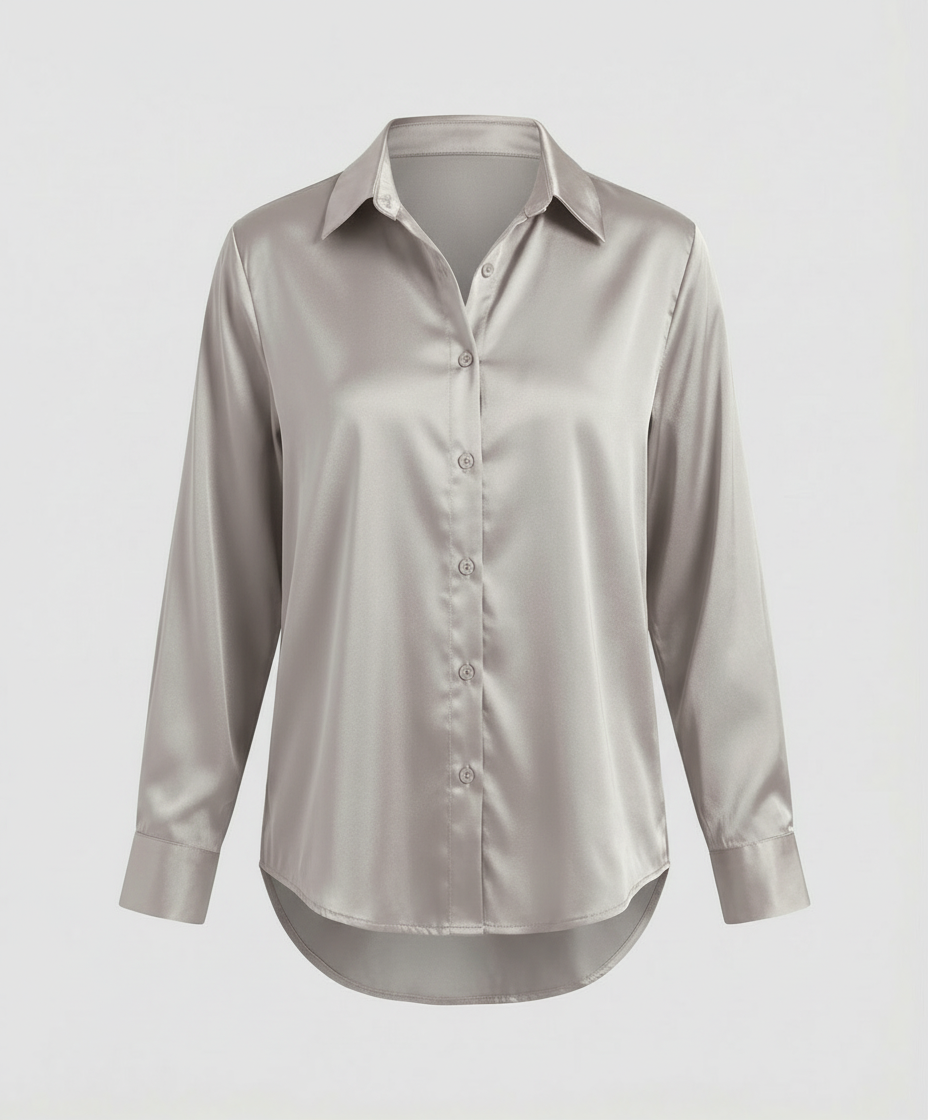 Women's Satin Long Sleeve Blouse