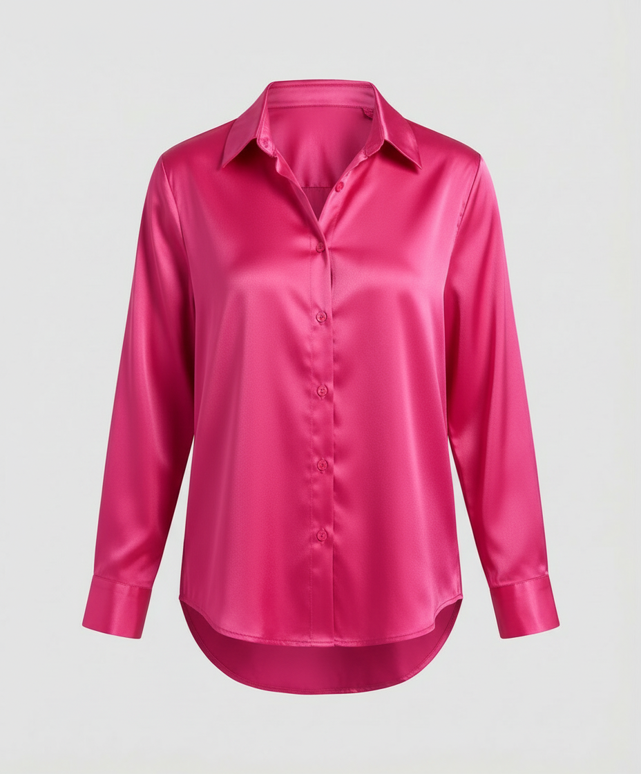 Women's Satin Long Sleeve Blouse
